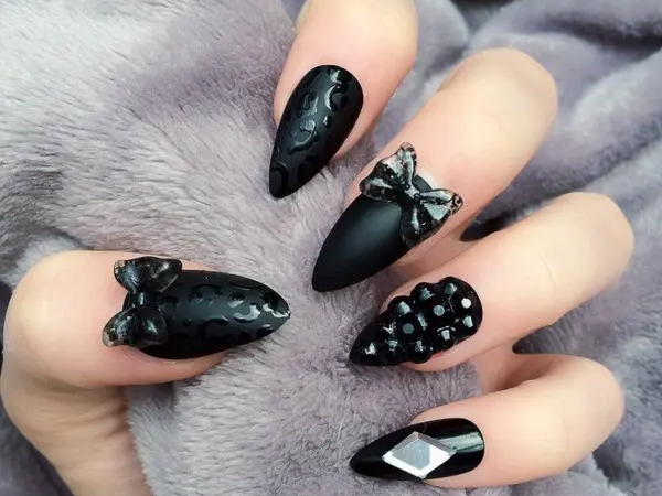 Hand-Painted Stiletto Nails