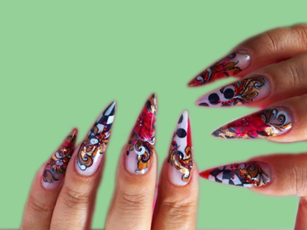 Abstract Stiletto Nails