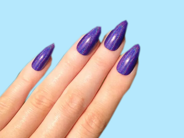 Holographic Purple Nails